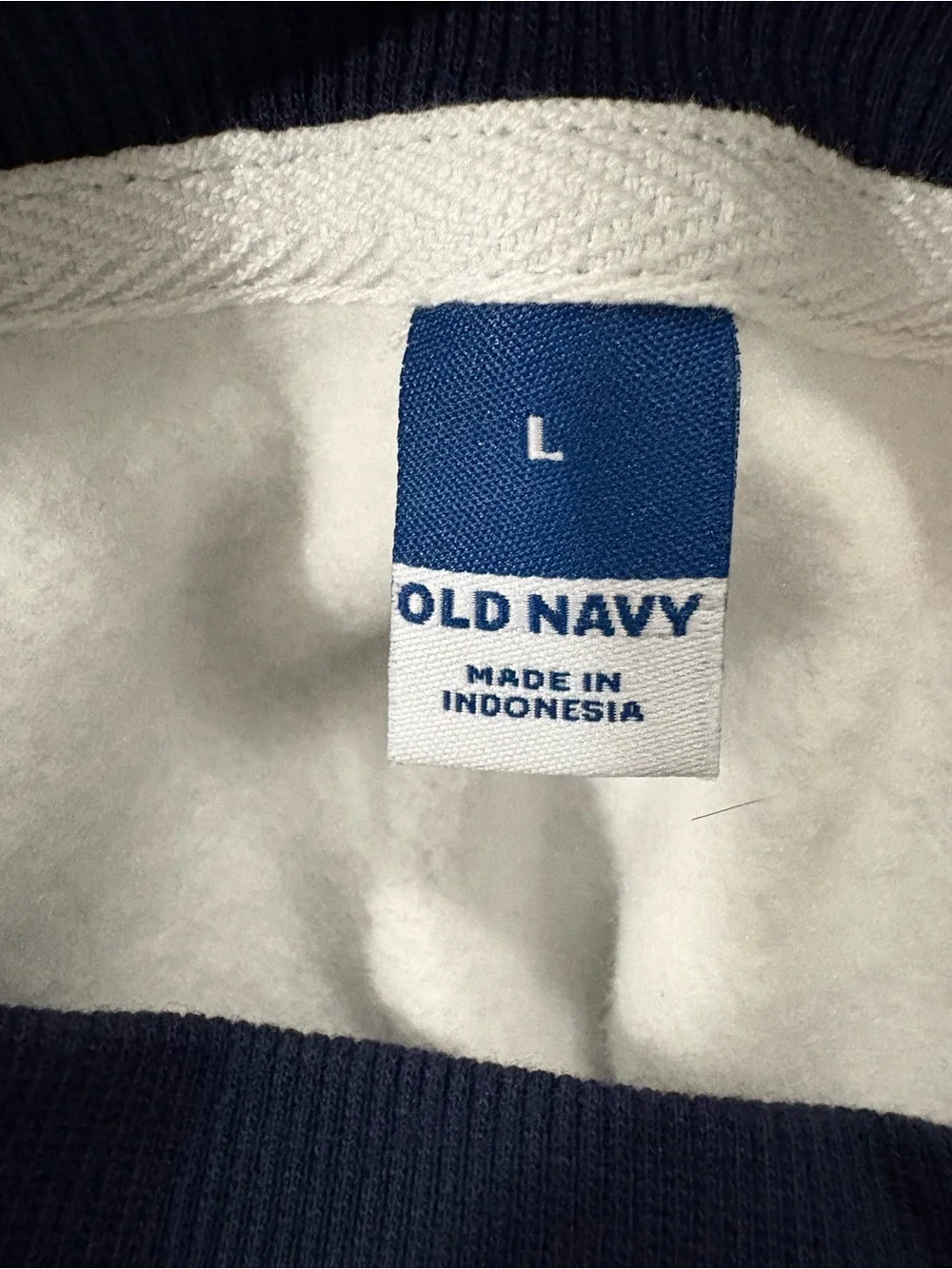 Classic Navy and White Striped Crewneck Sweatshirt Nautical Size L NWOT - Picture 6 of 7